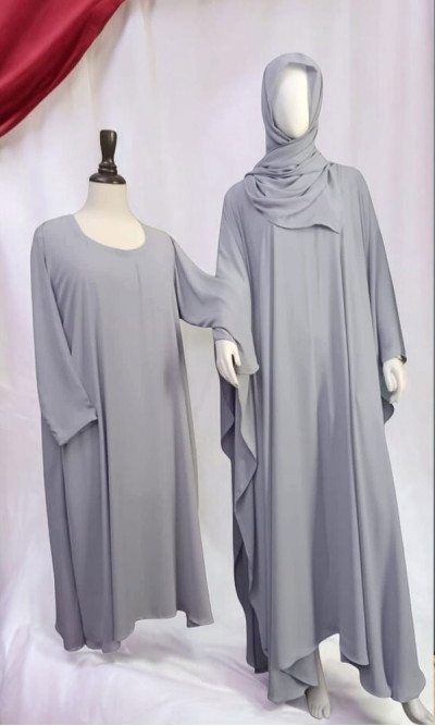 U-shaped Abaya (Grey)