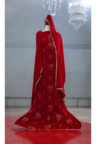Chiffon Four Pieces Semi-Formal (Red)