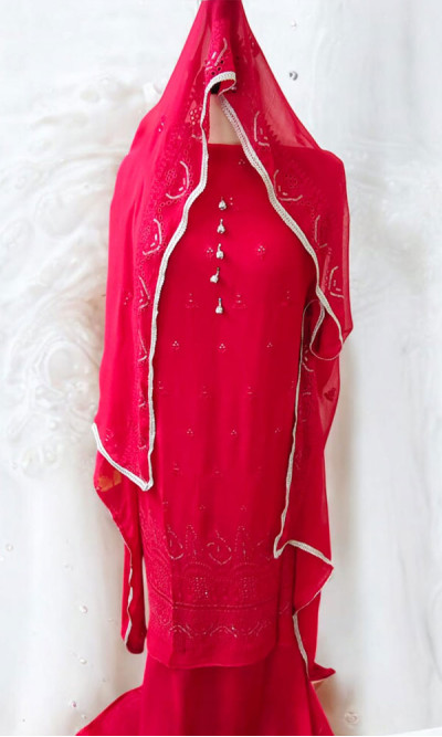 Chiffon Four Piece Semi-Formal (Pink)