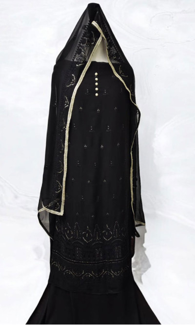 Chiffon Four Pieces Semi-Formal (Black)