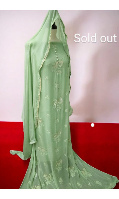 Chiffon Four Piece Semi-Formal (Green)