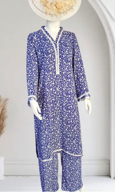 Printed Two Piece (Royal Blue)