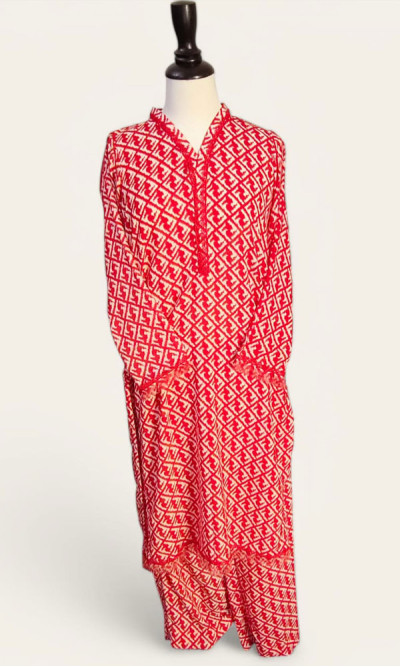 Printed Two Piece (Carrot Red)