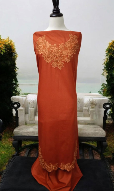 Three Piece Unstitched (Burnt)