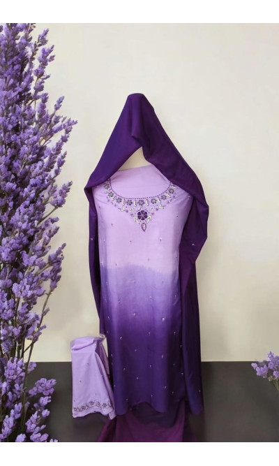Mauve Embroided Unstitched 3 Pieces